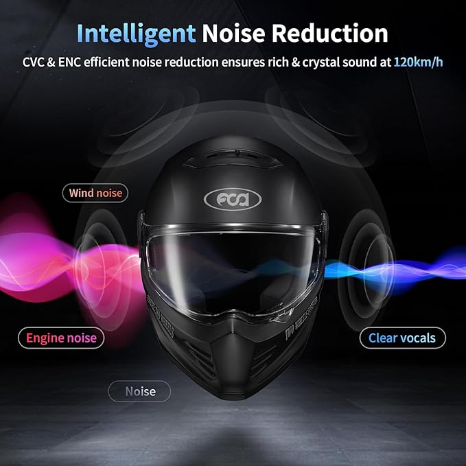 Fodsports FX-S Motorcycle Bluetooth Headset V5.4, 2-Way Helmet Intercom - Image 4
