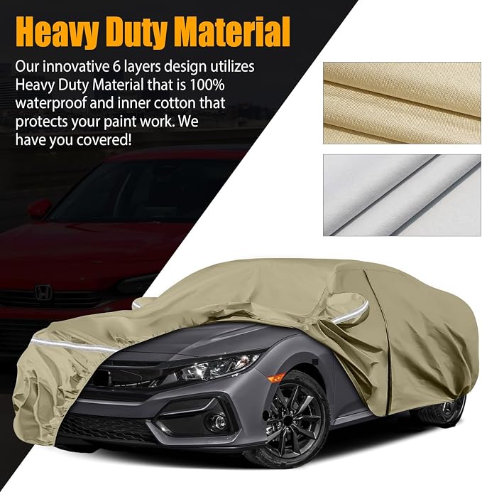 Waterproof Car Covers Replace for 2011-2025 Honda Civic, Windproof Bands for - Image 3