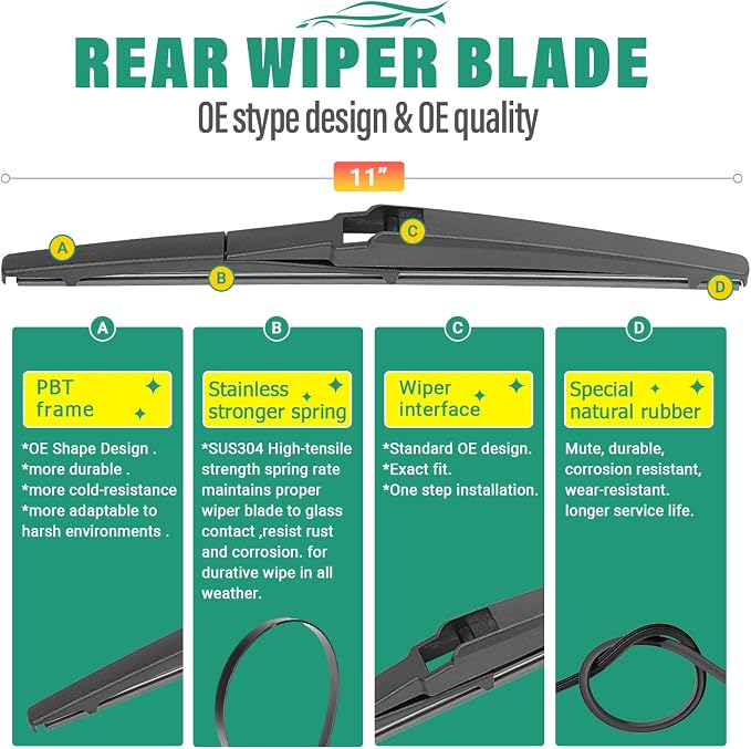 24" 20" 11" Windshield Wiper Blades Replacement - Image 4