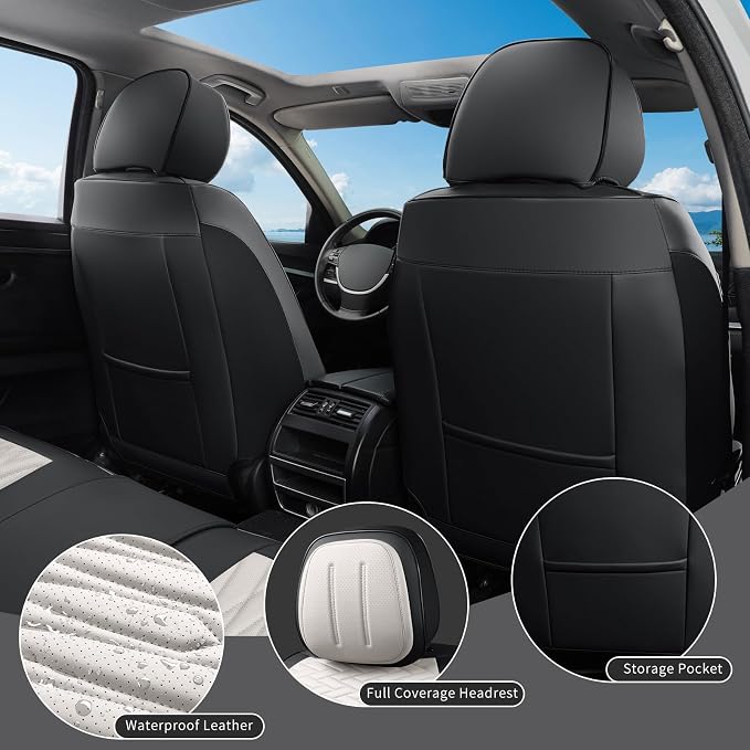 Car Seat Covers Full Set, Leather Seat Covers - Image 9
