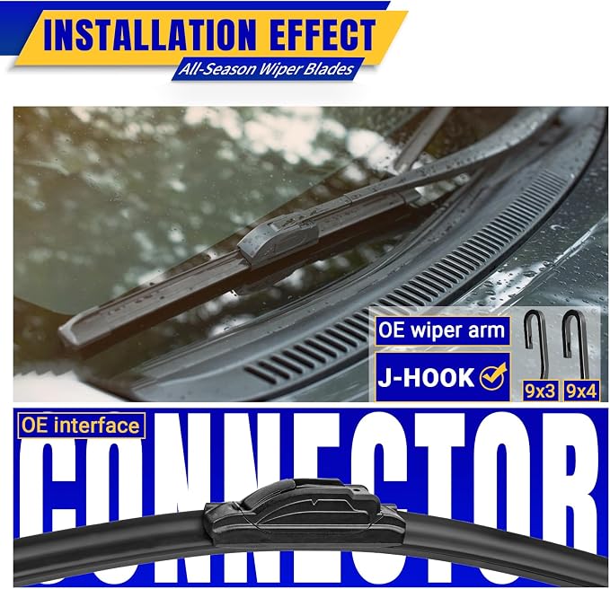 3 wipers Replacement for 2006-2011 Mini Cooper, Windshield Wiper Blades - Image 3