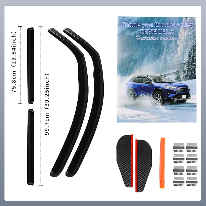 4PCS in Channel Rain Guards Fit - Image 7