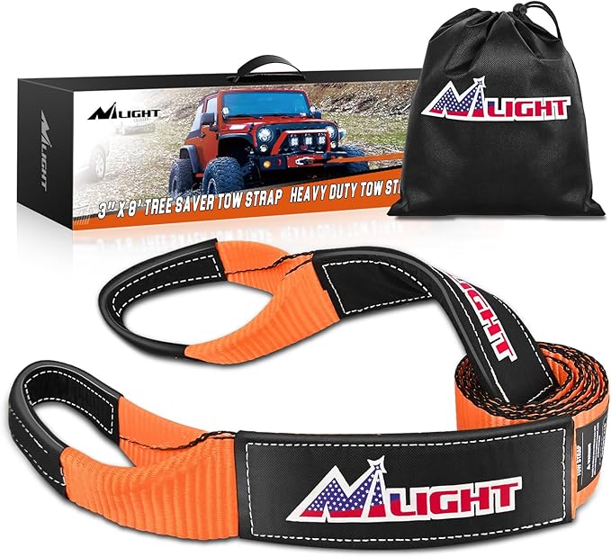 Nilight 3" x 8' Tree Saver Tow Strap Lab Tested 31, 500lbs Break Strength Heavy by Nilight