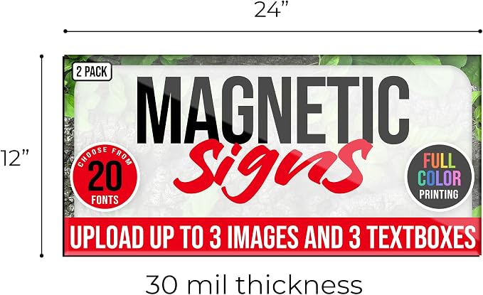 2 Pack, Personalized Magnetic Signs - Image 5