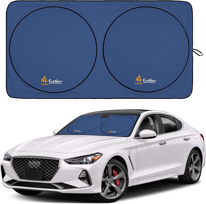 EcoNour Car Windshield Sun Shade | Premium 300T Polyester Automotive Heat by EcoNour