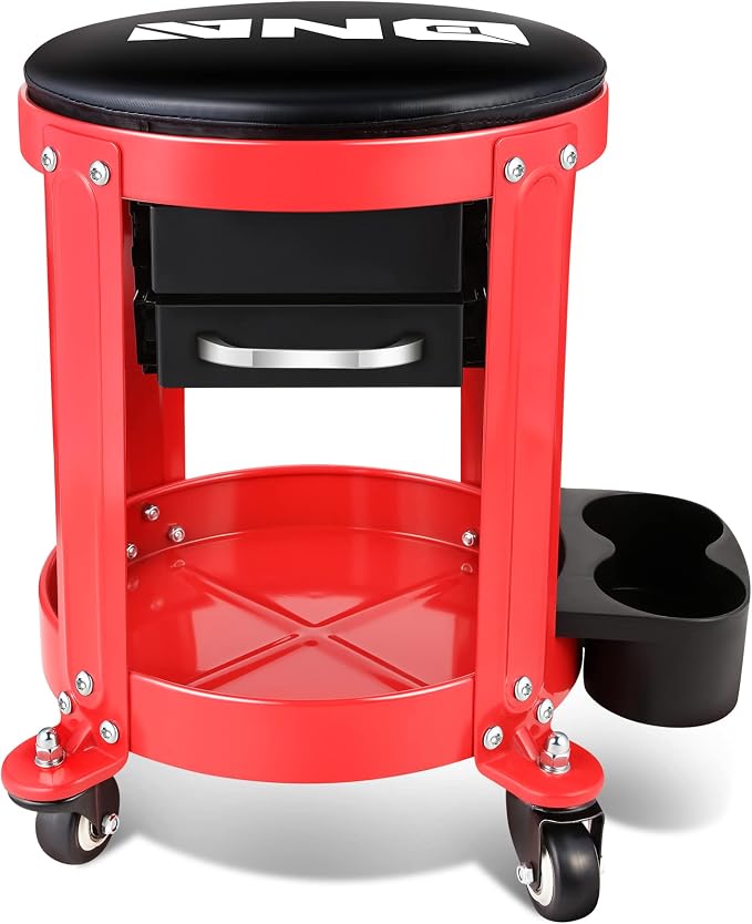 DNA Motoring TOOLS-00197 Round Mechanics Roller Seat Creeper Stool by DNAMOTORING-Tools