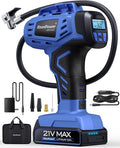 Smart Cordless Tire Inflator Portable Air Compressor Rechargeable 21V Battery by KeenPower