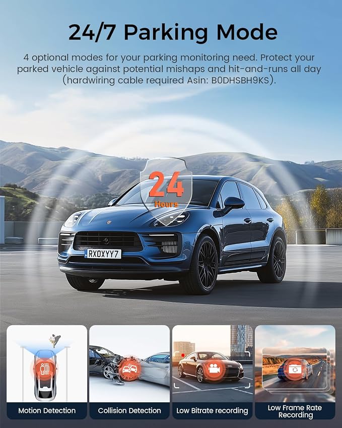COOLCRAZY 4K Dash Cam Front and Rear - Image 7