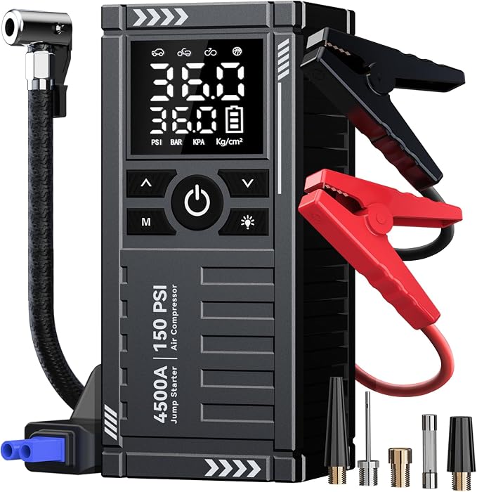 Car Battery Jump Starter with Air Compressor by KOLTGOO