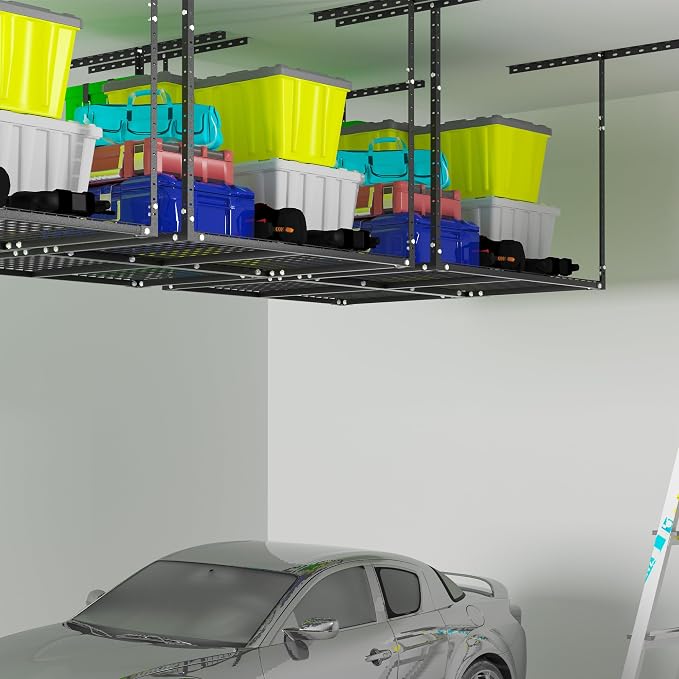 3 x 4FT Overhead Garage Storage Rack, Adjustable Ceiling Storage Racks - Image 5