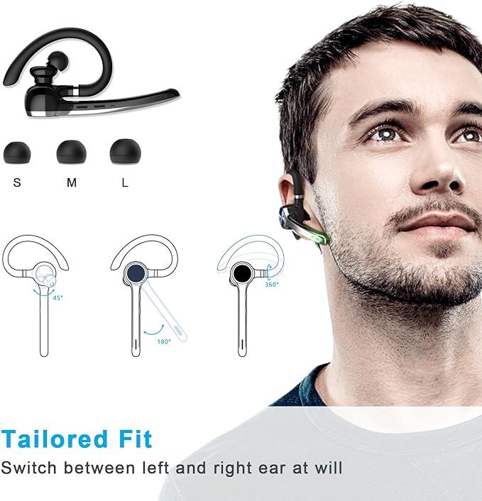 Bluetooth Headset, Wireless Bluetooth Earpiece - Image 4
