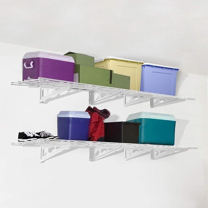 FLEXIMOUNTS 12-inch-by-72-inch Wall Shelf Garage Storage Rack Wall Mounted - Image 7