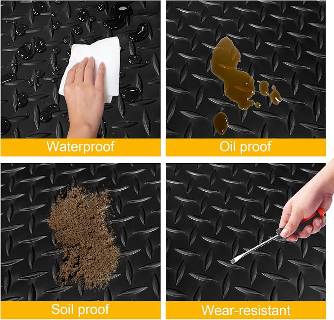 7.5x25 FT Garage Floor Mat, 2.8mm Thicked Flooring Roll 188 sqft Diamond Plate - Image 5