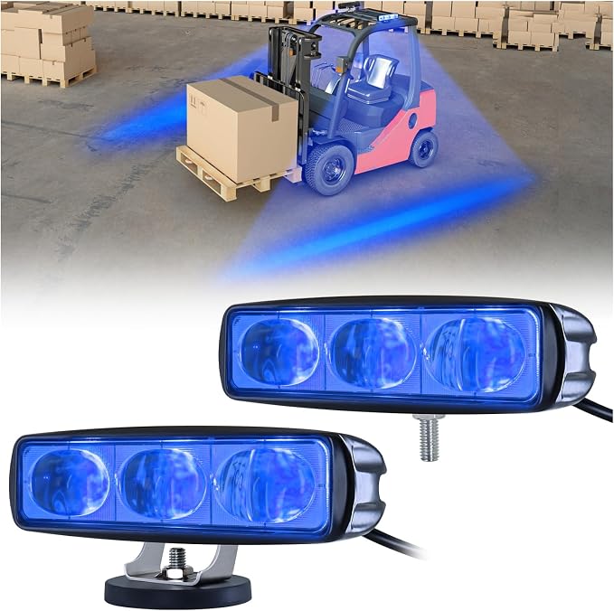 2Pcs Forklift Safety Light Blue, 30W Straight Line Forklift and AGV Safety by HSYFUNA