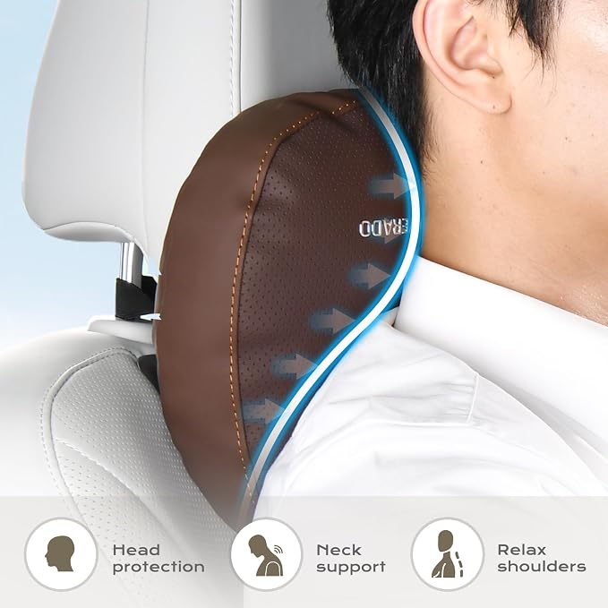 Coverado Leather Car Headrest Pillow Car Neck Pillow - Image 3