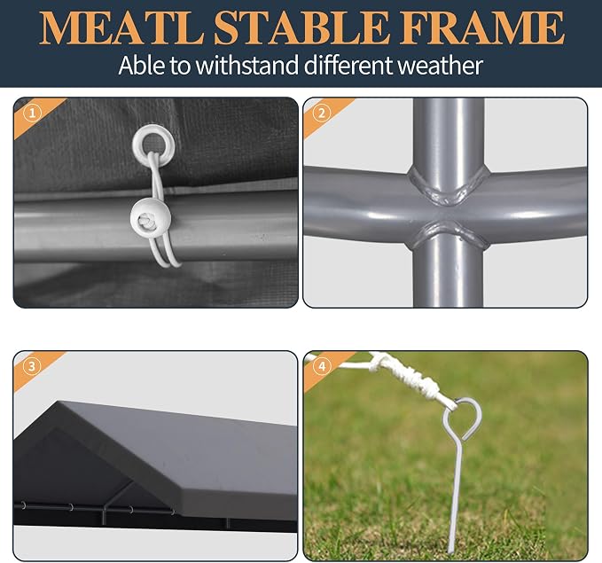 Shintenchi 10x20ft Heavy Duty Carport - Image 4