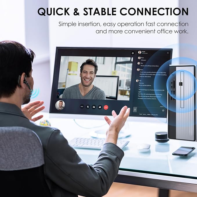 Bluetooth Headset V5.3, 96H Talktime, Wireless Earpiece - Image 6