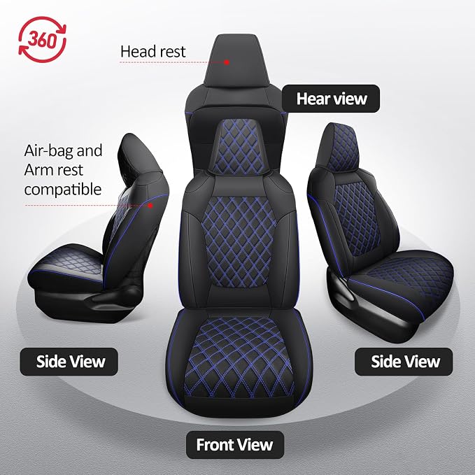 MIROZO Rav4 Seat Covers Full Set, Faux Leather Car Seat Covers Compatible - Image 6