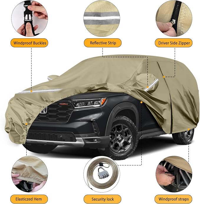 Waterproof Car Covers Replace for 2002-2025 Honda Pilot, Windproof Bands for - Image 2