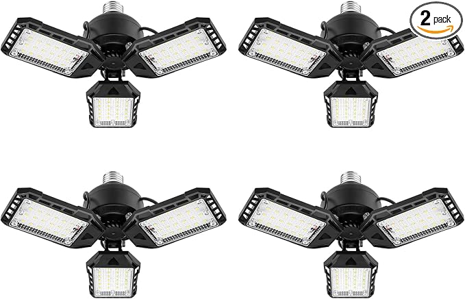 LED Garage Lights Bulb 4 Pack -80W, 8000LM 6500K Led Shop Light by Aoretic