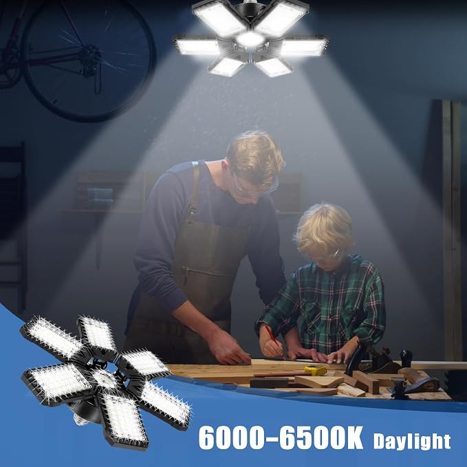 LED Garage Lights Bulb 2 Pack 180W 18000LM 6500K Led Shop Light - Image 6