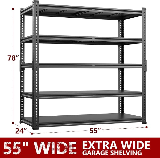 78” H x 55”W x 24”D Metal Garage Shelving, Adjustable 5 - Image 2