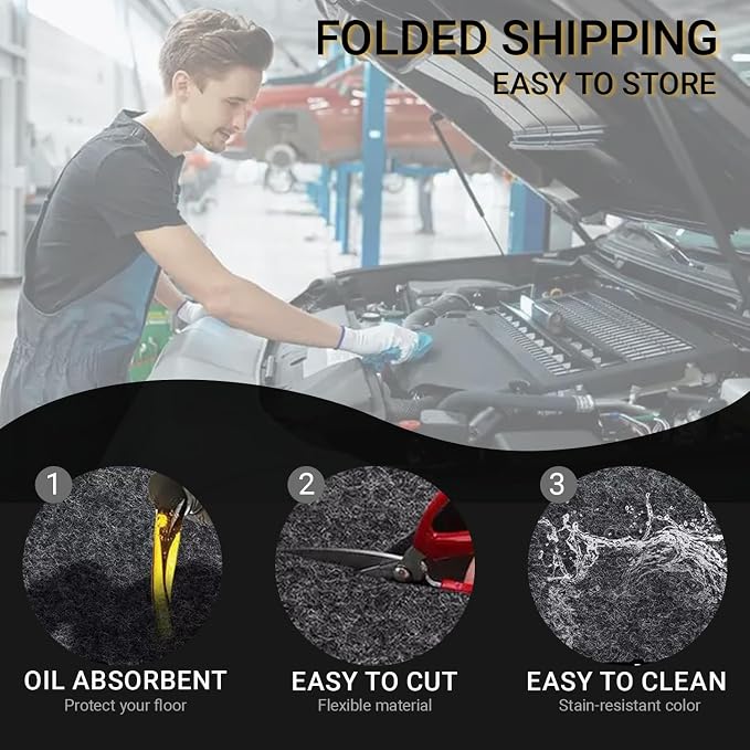Oil Spill Garage Floor Mat, Heavy Duty 64" x 32" 8mm Thick Garage Mat - Image 4