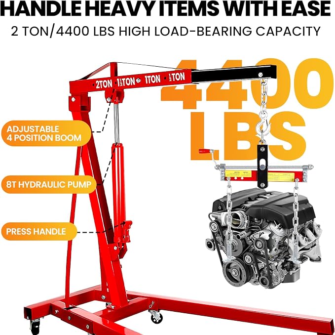 2 Ton Engine Hoist, Folding Cherry Picker Engine Hoist - Image 3
