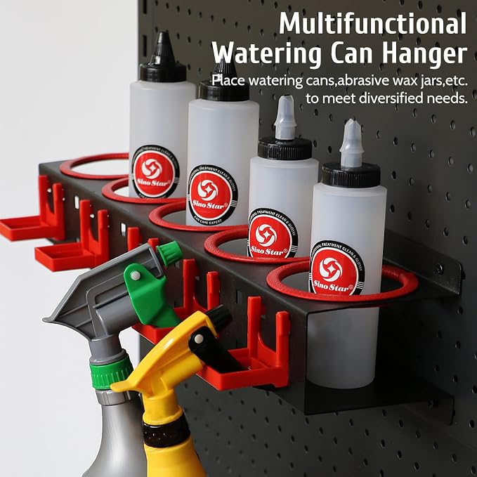 Spray Bottle Holder Wall Mount, Storage Rack 5 Holes, 7Hooks Organizer Abrasive - Image 7