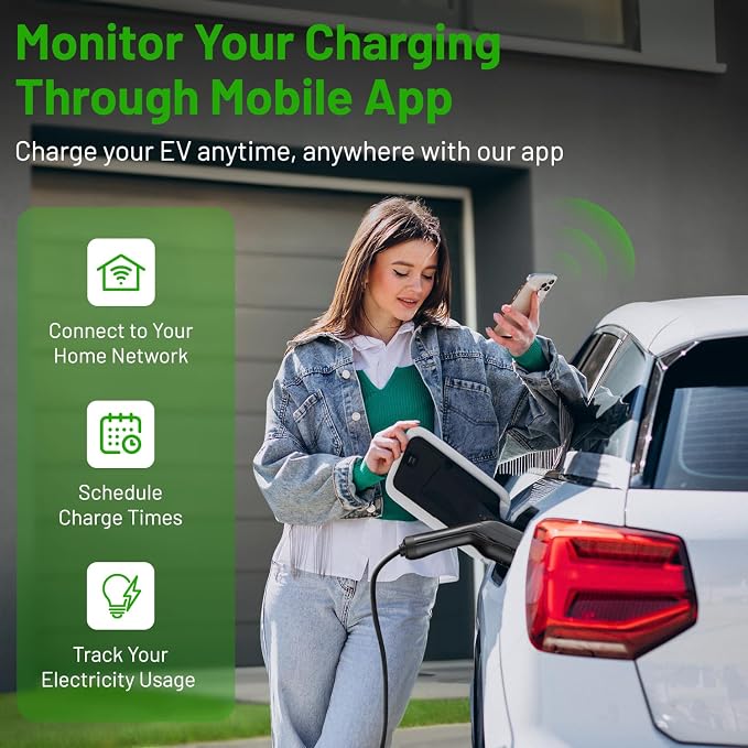 SBB Home Smart Level 2 EV Charger up to 48Amp, 240V Indoor/Outdoor Fast Car - Image 2