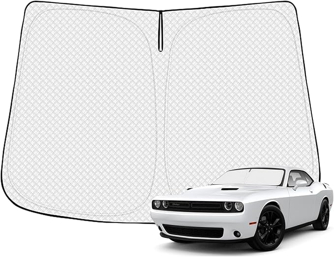 Windshield Sun Shade for 2015-2025 Dodge Challenger Accessories Thicken 6-Layer by Canvcle
