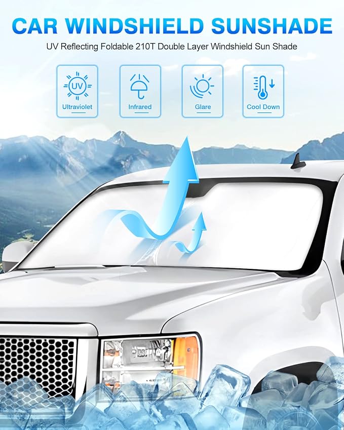 KUST Windshield Sun Shade for Nissan Titan 2020-2023 2024 Window Shade Sun - Image 5