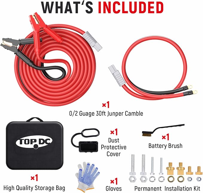 TOPDC 30FT Heavy Duty 0 Gauge Jumper Cables - Image 8