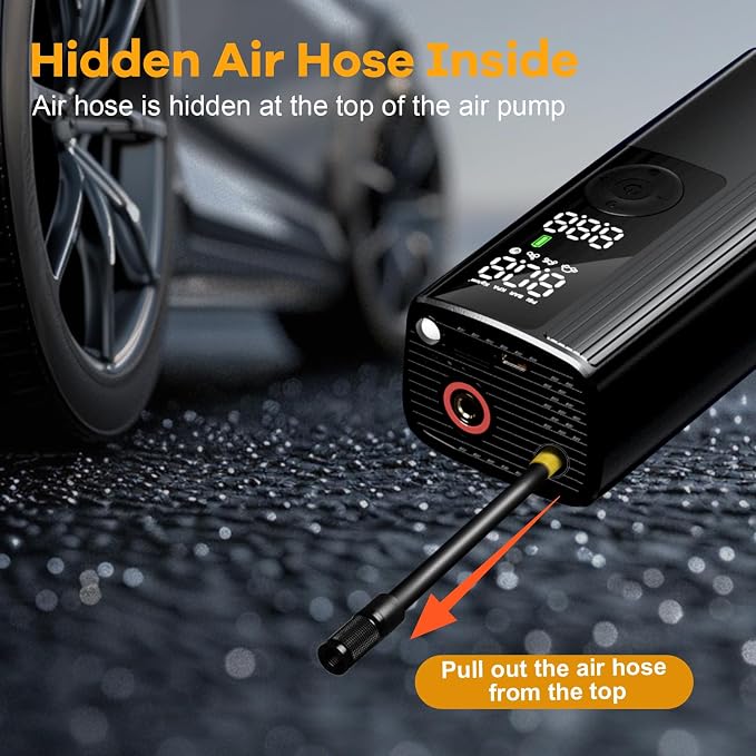 Tire Inflator Portable Air Compressor, Cordless Air Pump - Image 8