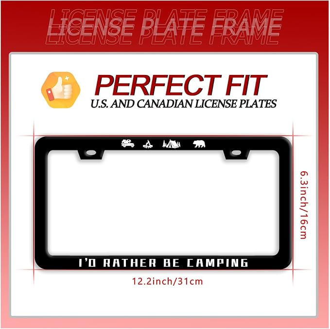 I'D Rather Be Camping License Plate Frame Funny Camper License Plate Frames - Image 7