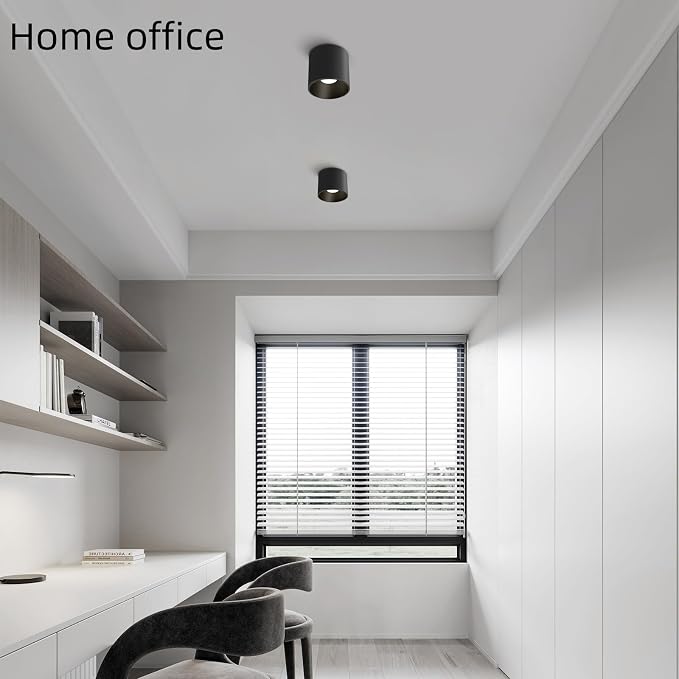 Modern Ceiling Light Fixture, Dimmable Flush Mount 4.72'' Black Cylinder - Image 6