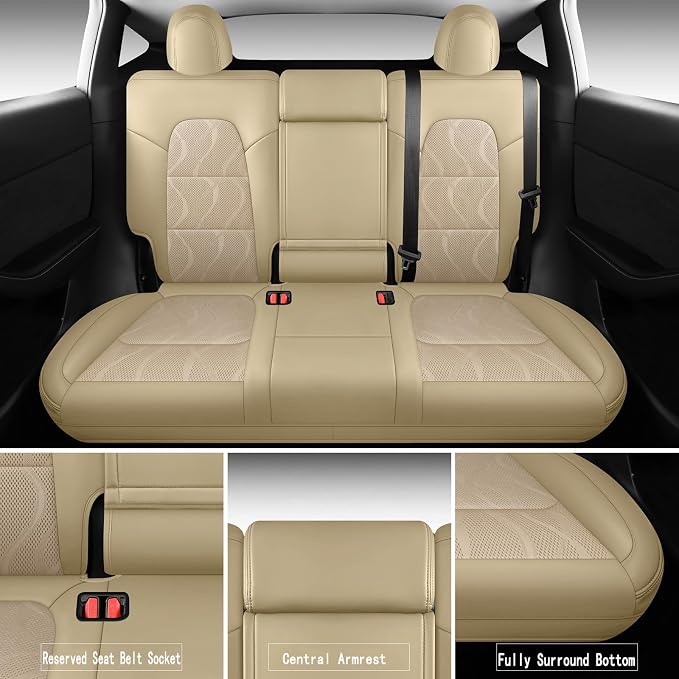 Tesla Model Y Seat Cover Full Set, Faux Leather Tesla Car Seat Cover, Perfect - Image 3