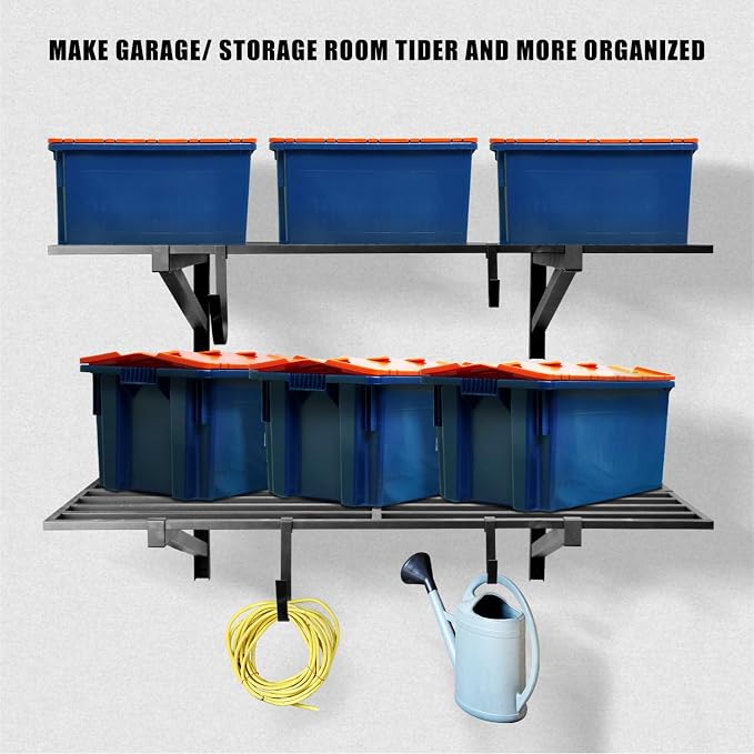 2 Pack Heavy Duty Garage Wall Shelving, Holds 200 lbs Each, Garage Shelving - Image 6