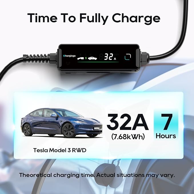 Level 1-2 Tesla Charger with 25FT Charging Cable, ETL & FCC Listed, - Image 9