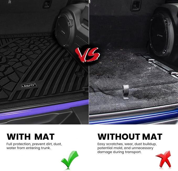 LASFIT Trunk Mat for Jeep Wrangler JL 2018-2025 4 Door Gas Type - Image 6