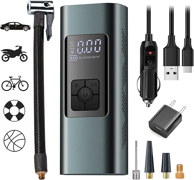 Tire Inflator Portable Air Compressor: Cordless Air Pump by Neakhmer