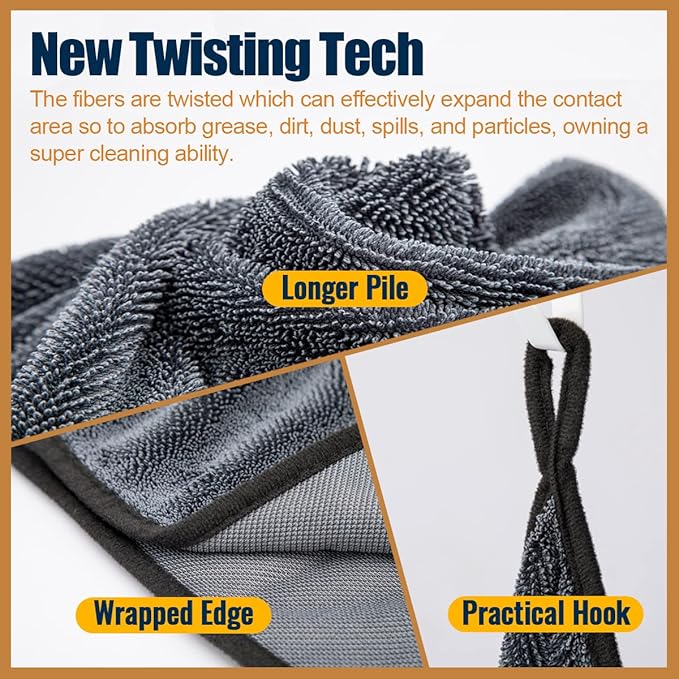 Airlab Microfiber Towels for Cars Wash Drying Super Absorbent Cleaning Cloth - Image 2