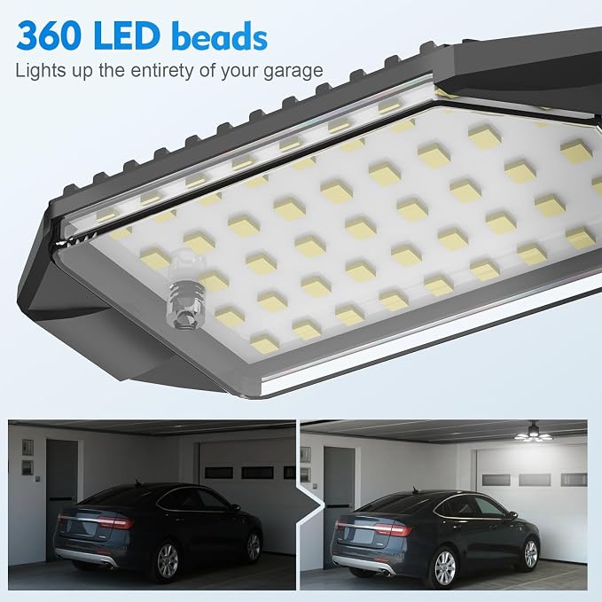 TANBABY Garage Lights, 250W Deformable Ceiling LED Shop Lights, 20000LM LED - Image 2