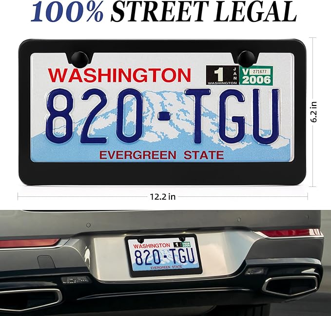 2 Pack Black License Plate Frame, Matte License Plate Front and Rear 2 Packs. - Image 2