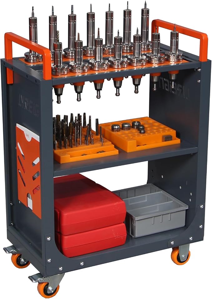 BT50 CNC Tool Holder Transfer Cart, Mobile CNC Tool Storage Cart by LYREIGNCNCME
