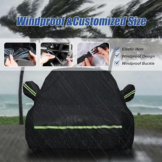Waterproof Car Covers for 2021-2024 Ford Bronco 2 Door 210T Custom Outdoor - Image 4