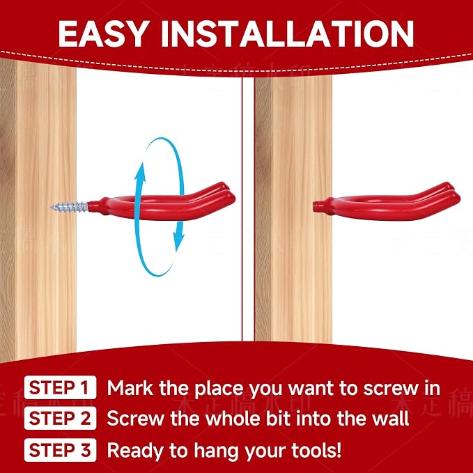 6 Pack Garage Storage System Steel U Hooks - Image 7