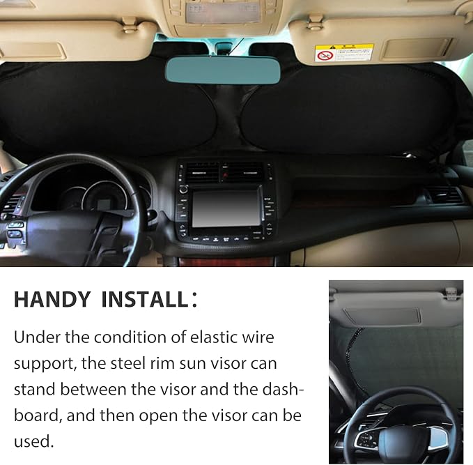 Windshield Sun Shade with Storage Pouch - Image 5