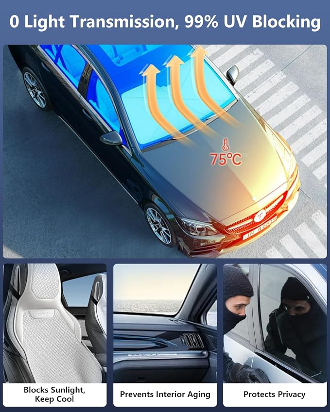 Foldable Windshield Sun Shade Umbrella – Reflective Car Window Cover - Image 7