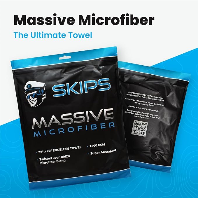 SKIPS Massive Microfiber Towel: Premium, Lint-Free Microfiber Cleaning Towel - Image 2